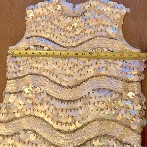 Vintage 50s/60s mod sequin hand beaded wool top made in Hong Kong